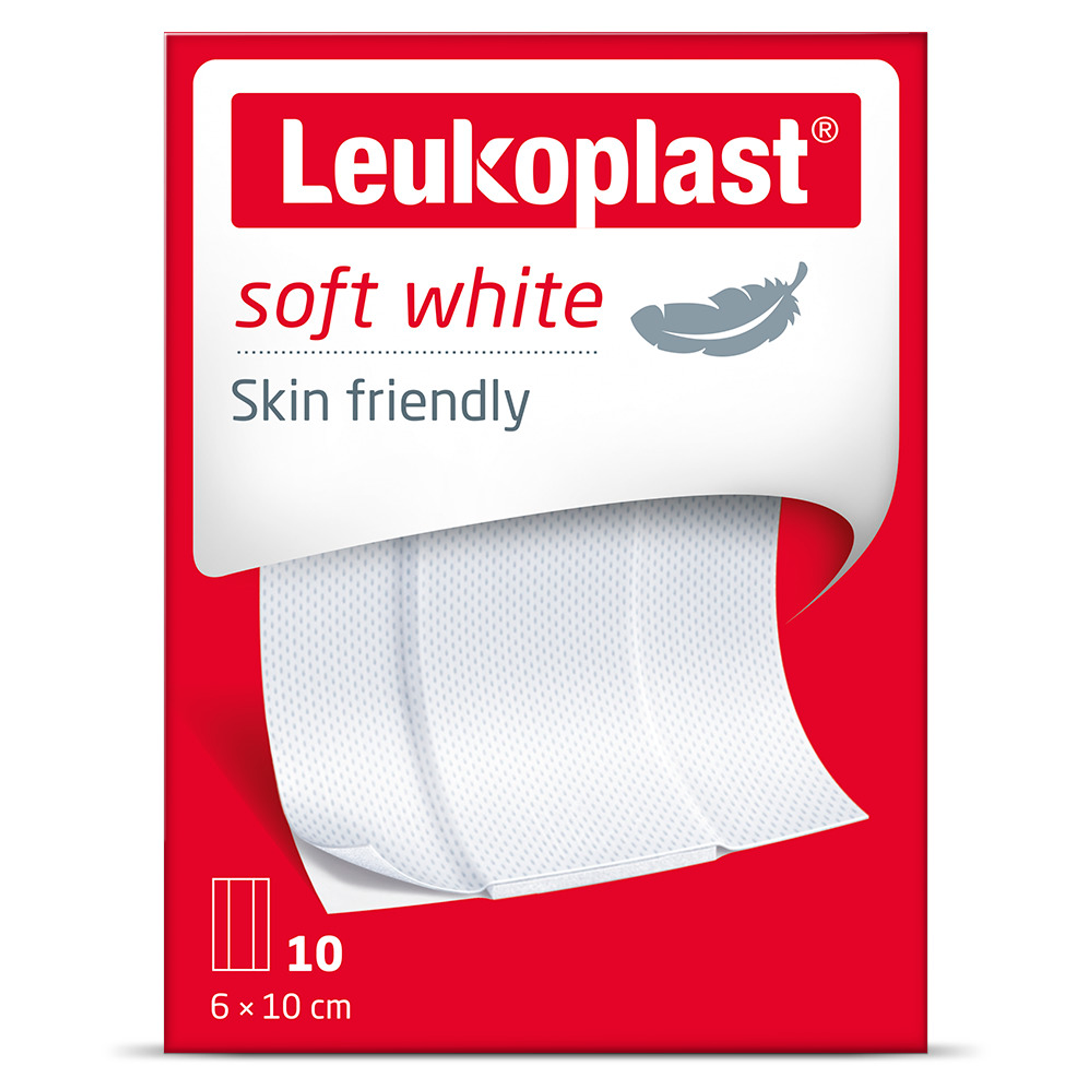 Leukoplast Soft white 8 x 10cm 10.00 Stuks