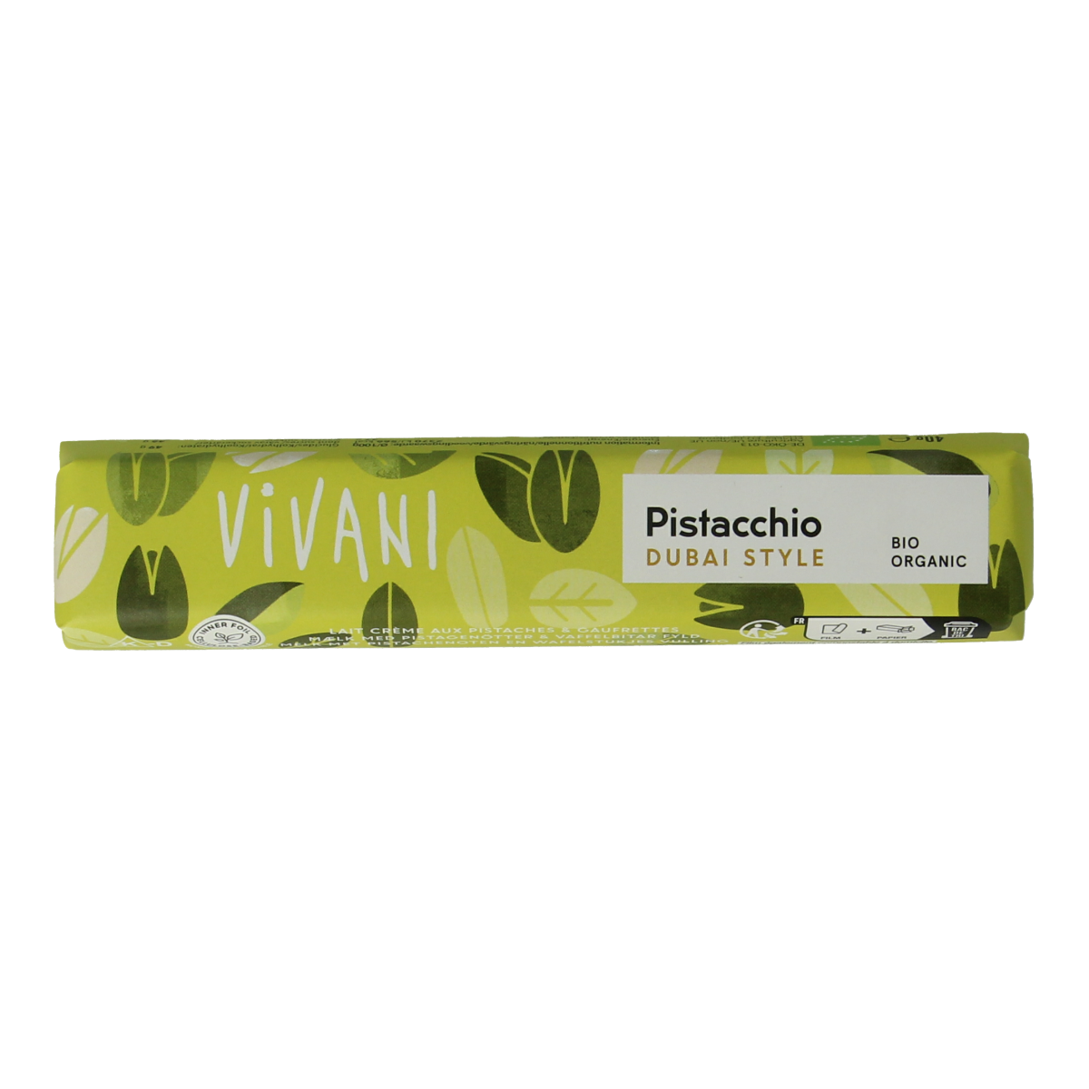 Vivani Chocolate To Go pistacchio  bio 40.00 Gram