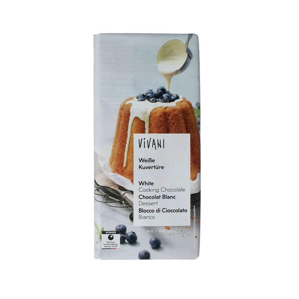 Vivani Couverture smeltchocolade wit bio 150.00 Gram