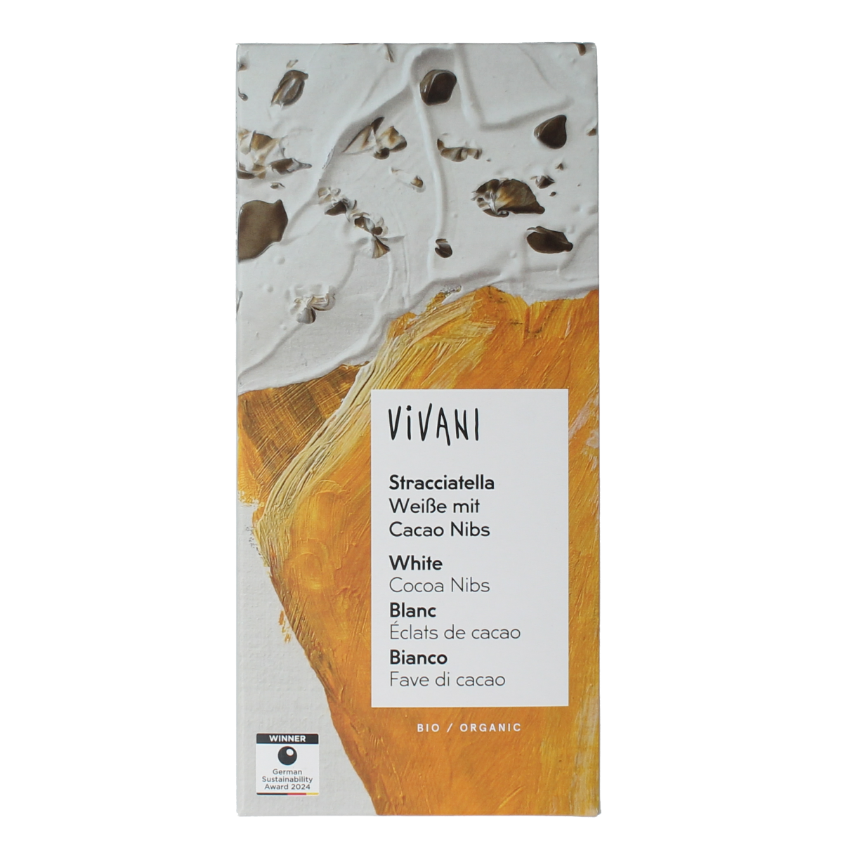 Vivani Chocolade wit stracciatella bio 80.00 Gram