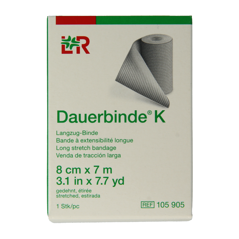 Dauerbinde K elastische zwachtel 7m x 8cm 1 Stuks