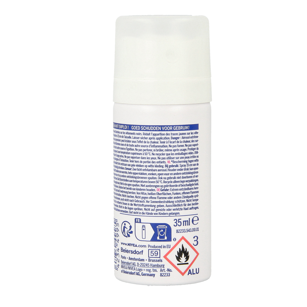Nivea Deodorant spray black & white invisible  mini 35.00 Milliliter