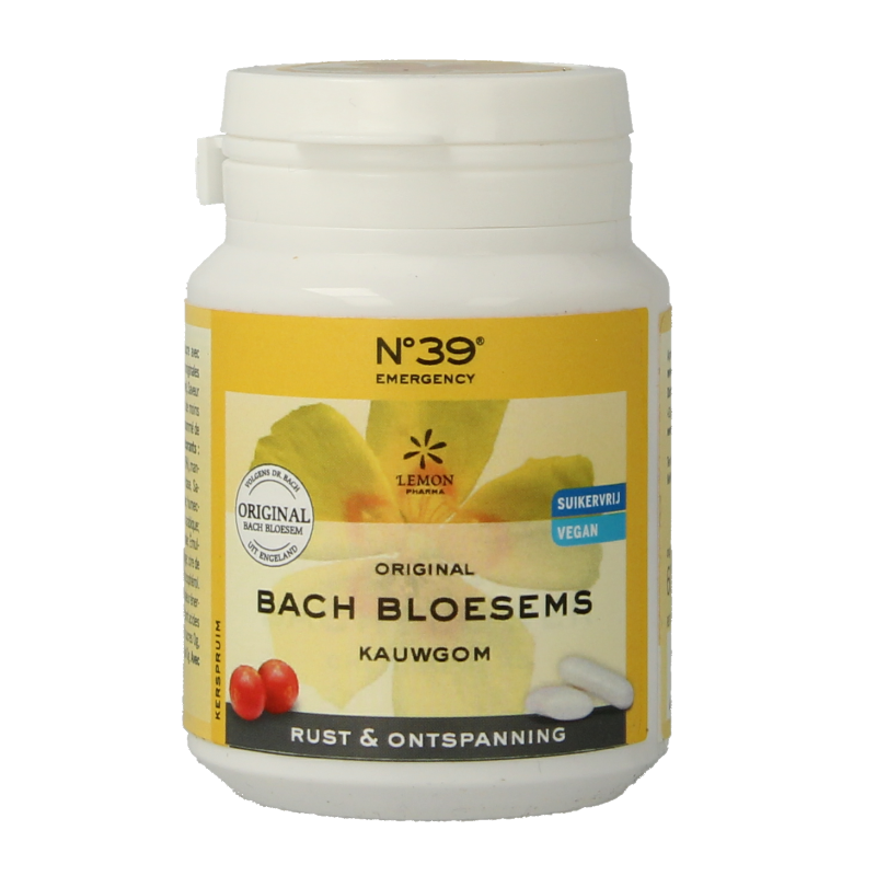 Bach Bloesem Bach Bloesem kauwgom nr. 39 rust en ontspanning  40 Stuks