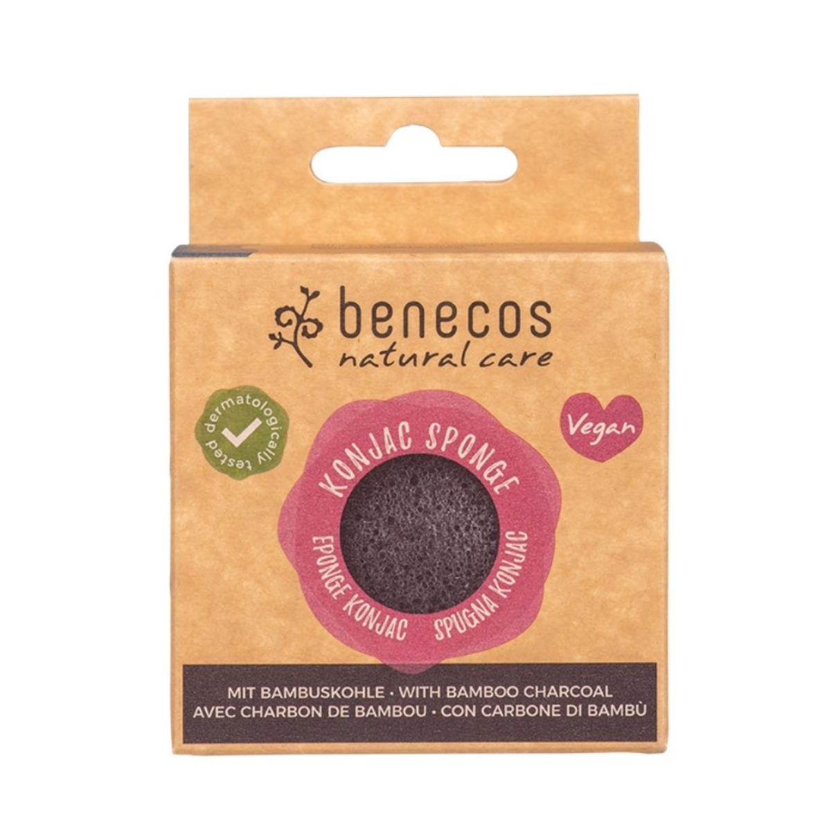 Benecos natural beauty Natural konjac sponge - black bamboo 1 Stuks
