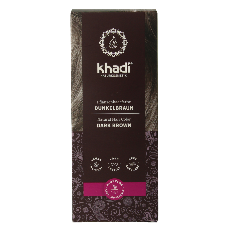 Khadi Haarkleur dark brown 100 Gram