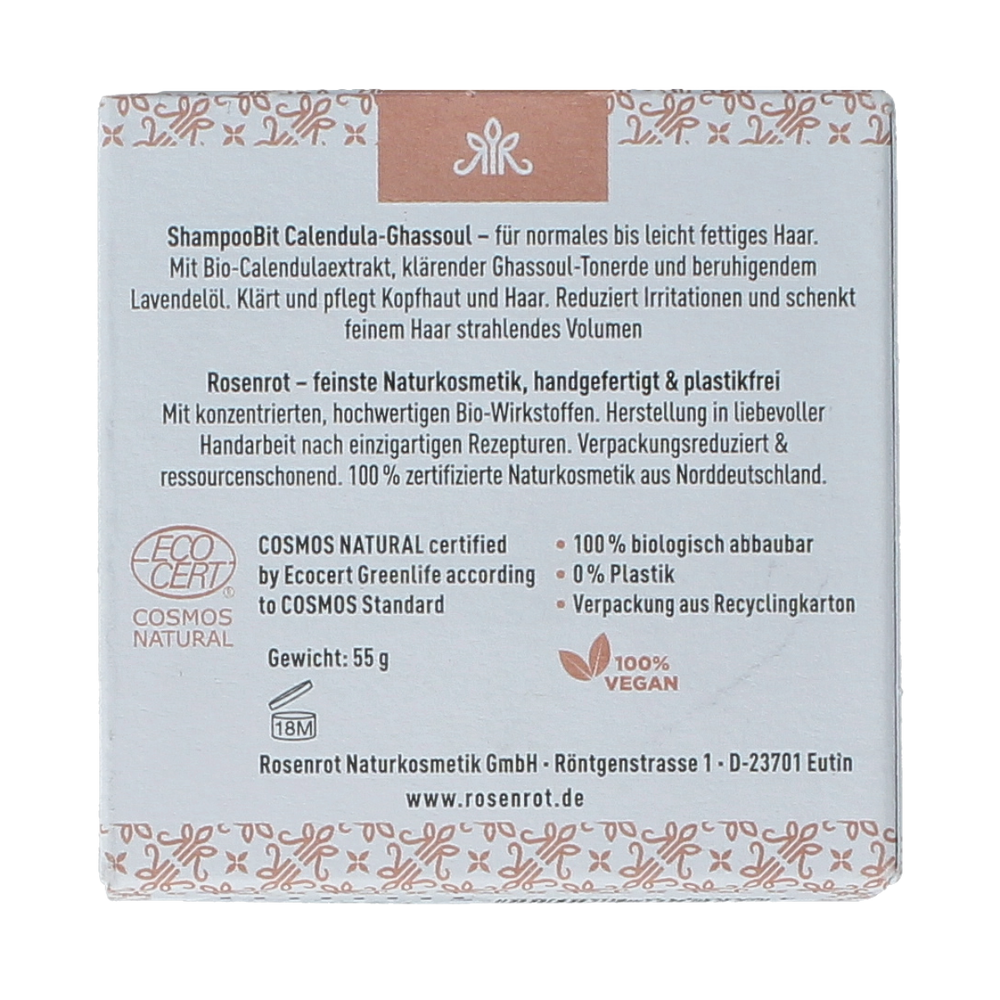 Rosenrot Shampoo solid calendula ghassoul 55.00 Gram