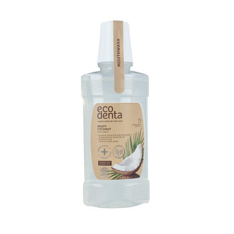 Ecodenta Mondwater munt kokos bio 250 Milliliter