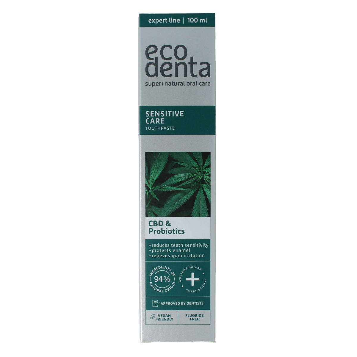 Ecodenta Tandpasta sensitive CBD probiotica expert line 100.00 Milliliter