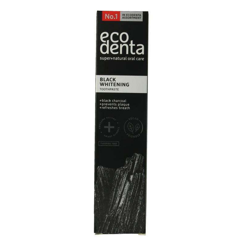 Ecodenta Tandpasta whitening houtskool extra black 100 Milliliter