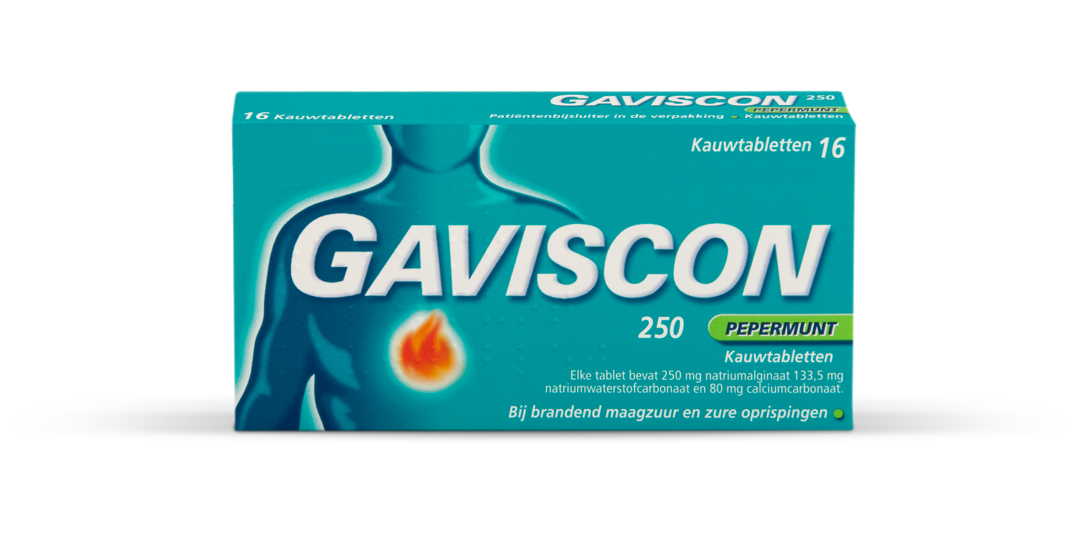Gaviscon Pepermunt 250 16.00 Kauwtabletten