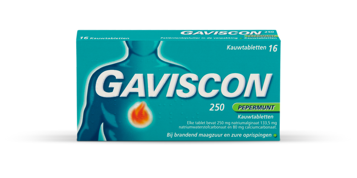 Gaviscon Pepermunt 250 16.00 Kauwtabletten