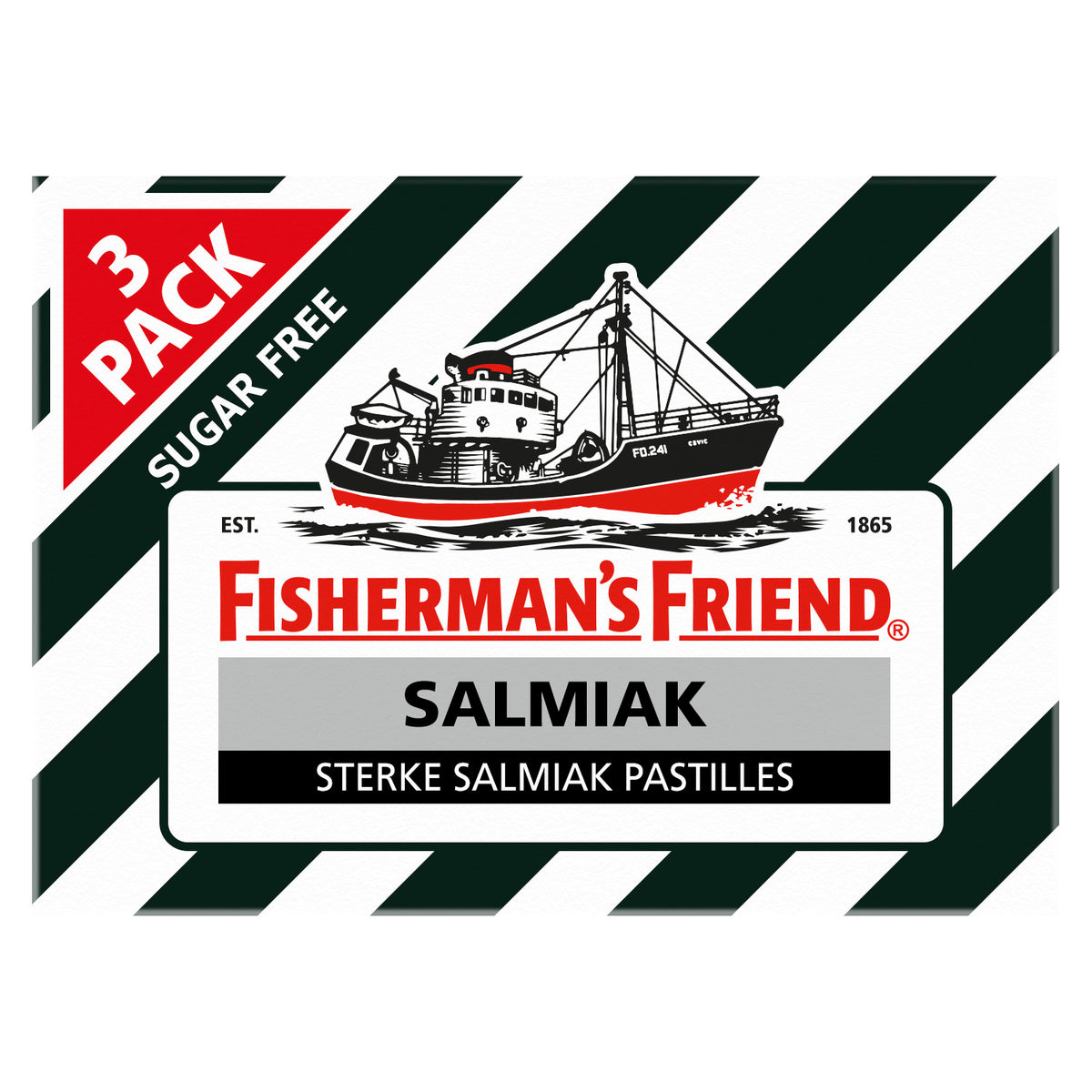 Fisherman's Friend Salmiak suikervrij 3-pack 25.00 Gram