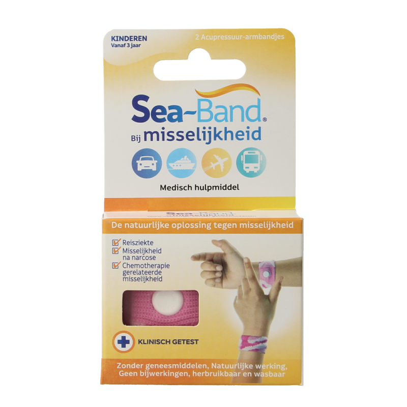Sea Band Polsband kinderen roze 1 Paar