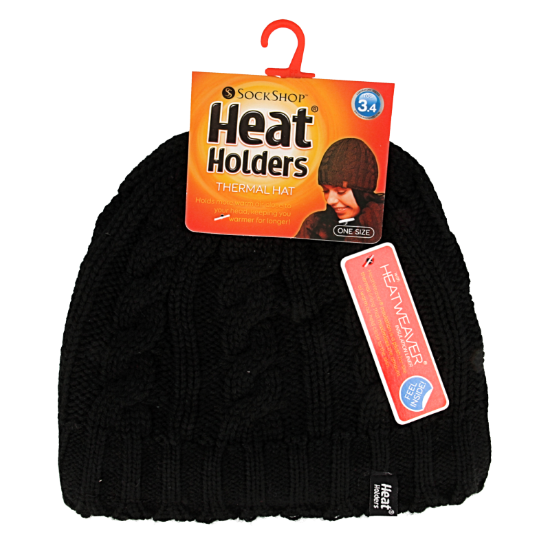 Heat Holders Ladies cable hat one size black 1 Paar