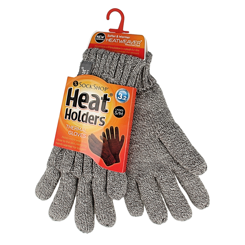 Heat Holders Ladies cable gloves maat S/M light grey 1 Paar