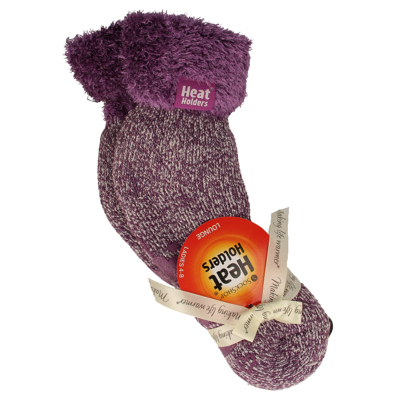 Heat Holders Ladies lounge socks maat  4-8 (37-42) lila mauve/c 1 Paar