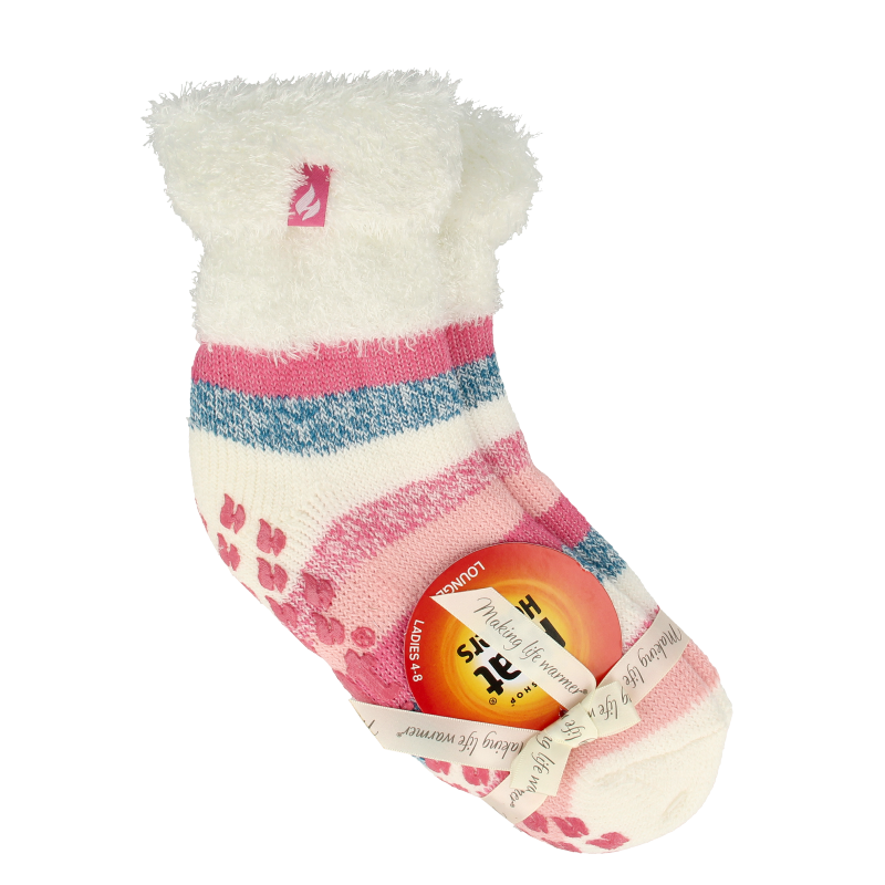 Heat Holders Ladies lounge socks 4-8 37-42 cream stripe 1 Paar