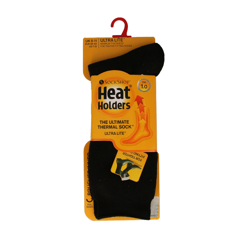 Heat Holders Mens sock ultra lite maat 6-11 black 1 Paar