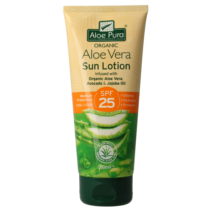 Optima Aloe pura organic aloe vera zonnelotion SPF25 200 Milliliter
