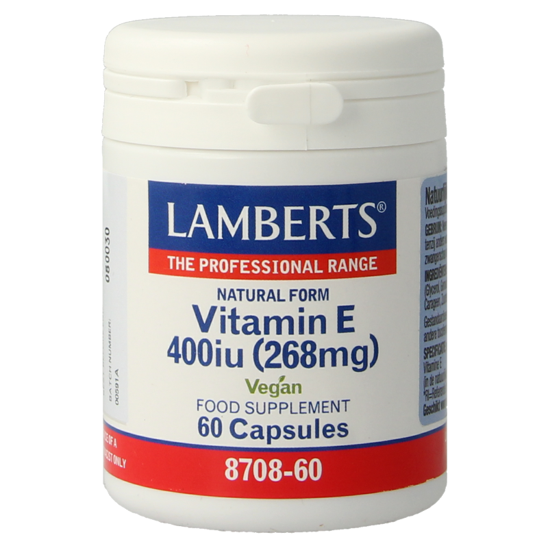 Lamberts Vitamine E 400IE natuurlijk 60 Vegetarische capsules