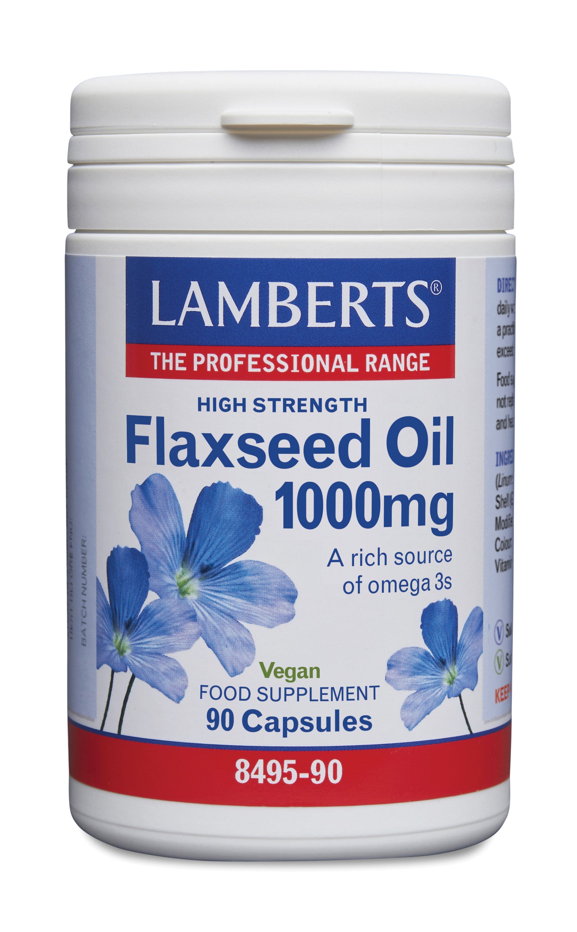 Lamberts Lijnzaadolie (flaxseed oil) 1000mg 90 Vegetarische capsules