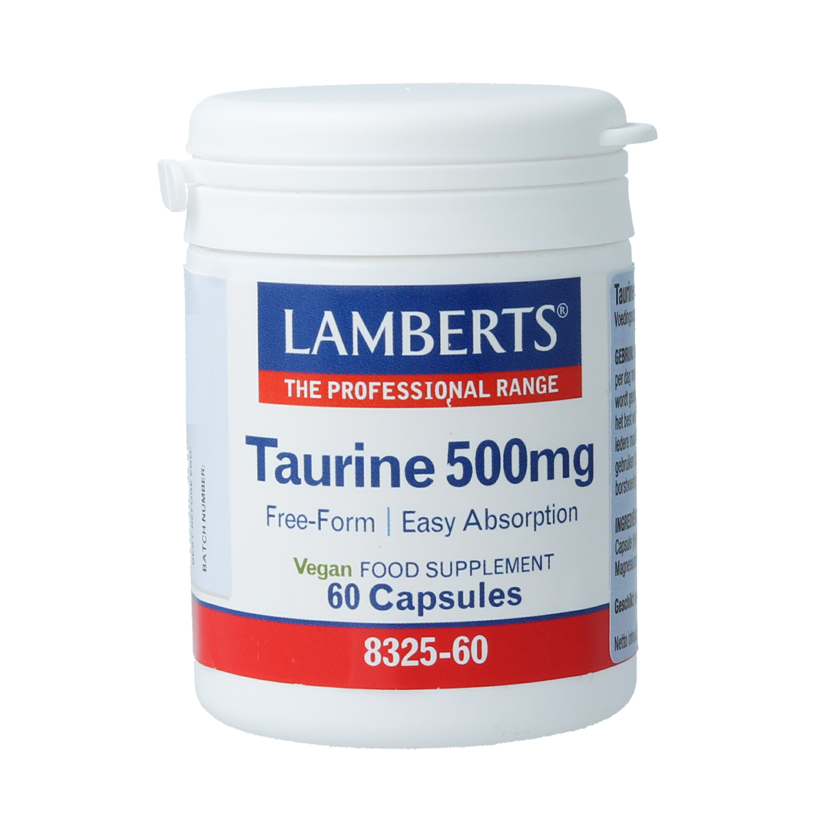 Lamberts Taurine 500mg 60.00 Vegetarische capsules