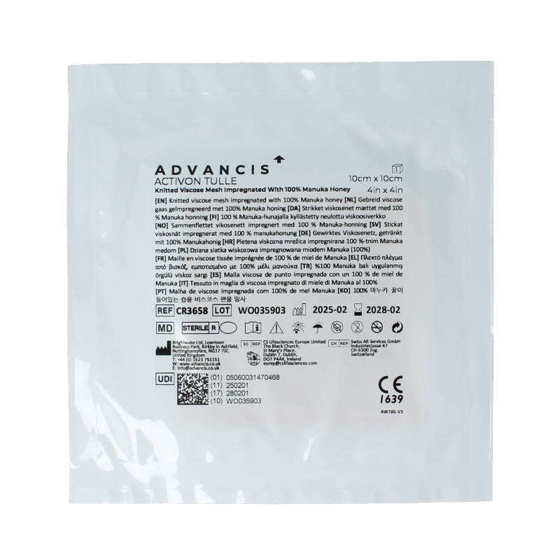 Advancis Activon manuka gaasverband 10 x 10 1 Stuks