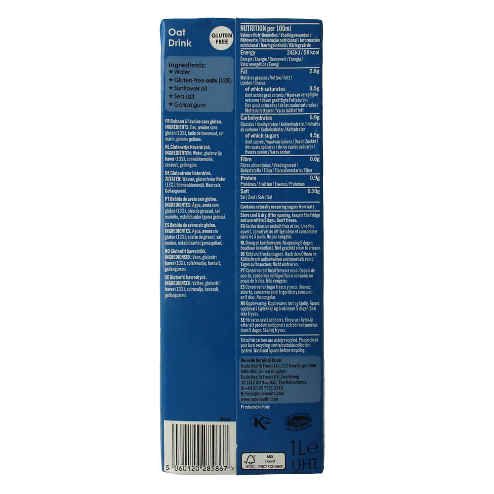 Rude Health Oat barista 1.00 Liter