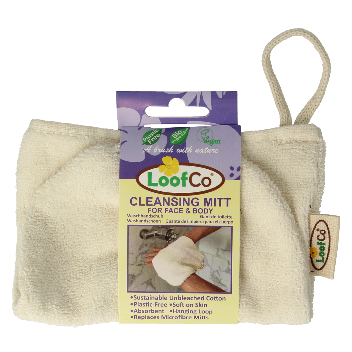 Loofco Washandje ongebleekt katoen bio 1.00 Stuks