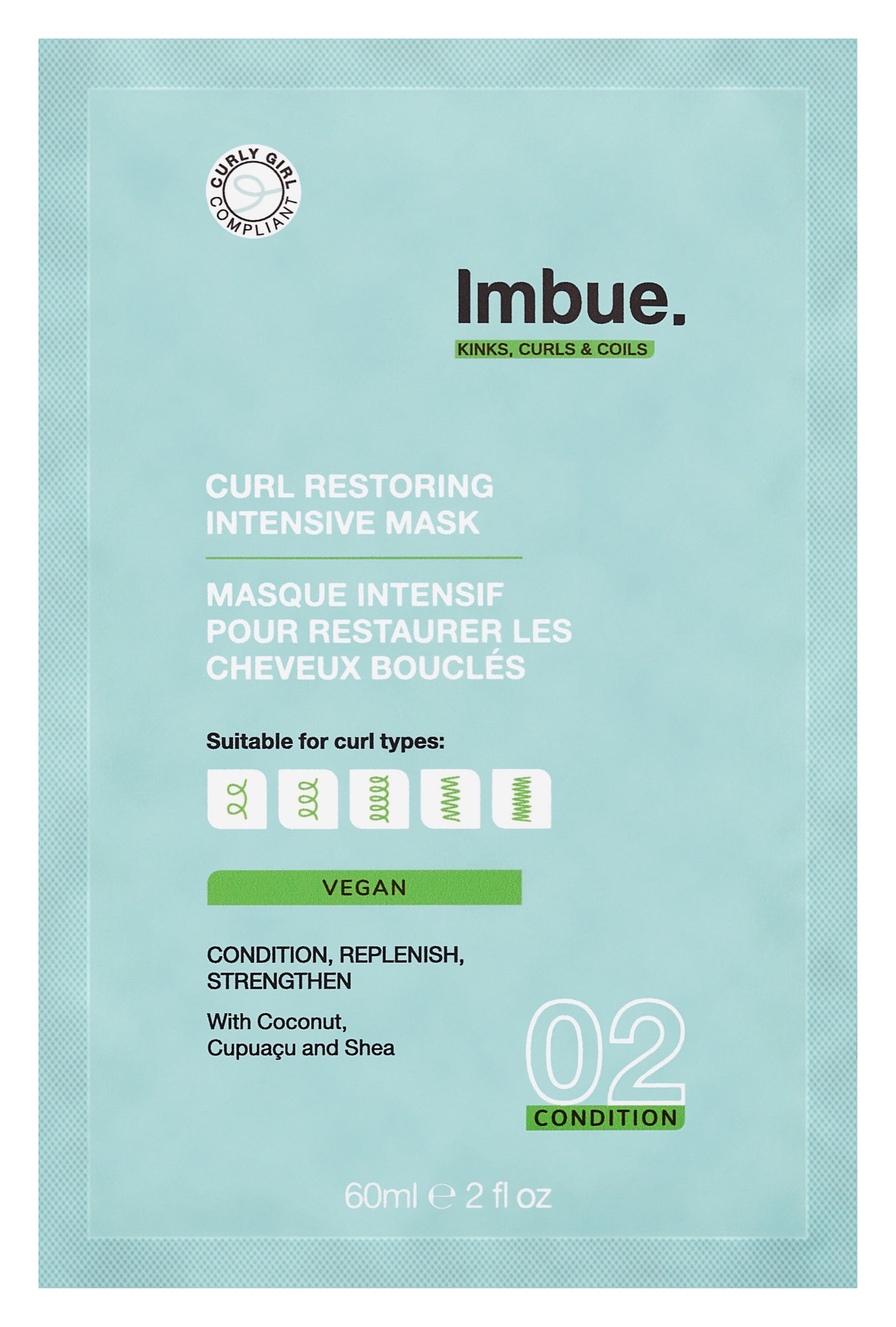 Imbue Curl restoring intensive mask sachet 60.00 Milliliter