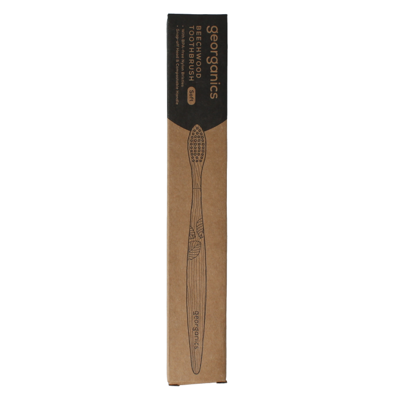 Georganics Toothbrush soft beechwood 1 Stuks