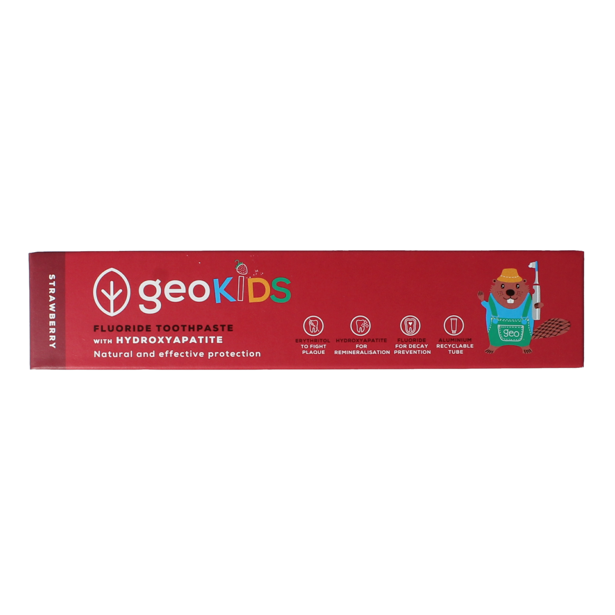 Georganics Toothpaste fluor kids strawberry tube 75.00 Milliliter