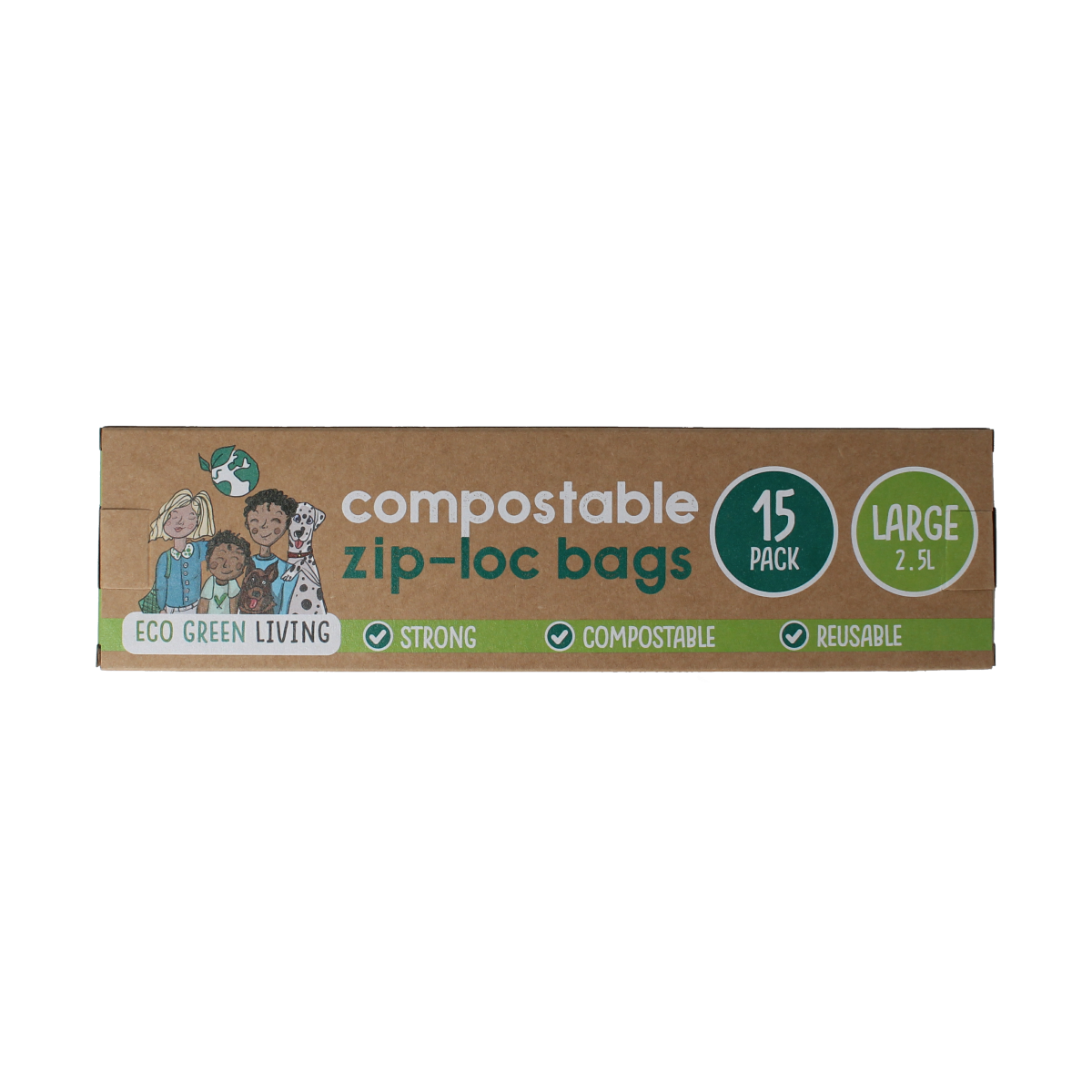 Eco Green Living Bewaarzakjes hersluitbaar 2.5 liter 15.00 Stuks