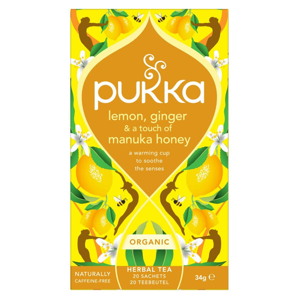 Pukka Lemon ginger touch of Manuka honey bio 20.00 Zakjes