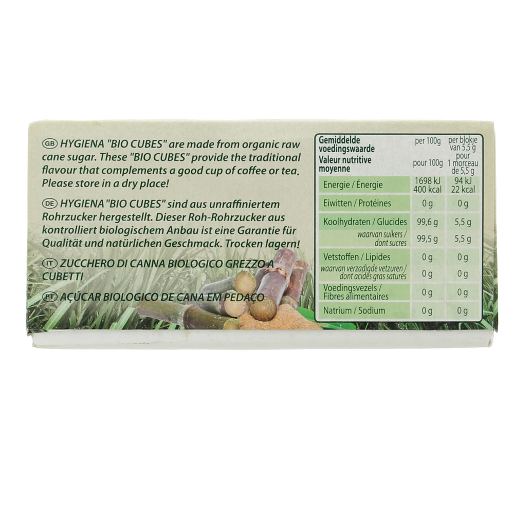 Hygiena Cubes rietsuikerklontjes bio 500.00 Gram