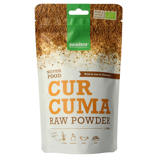 Purasana Curcuma poeder vegan bio 200.00 Gram