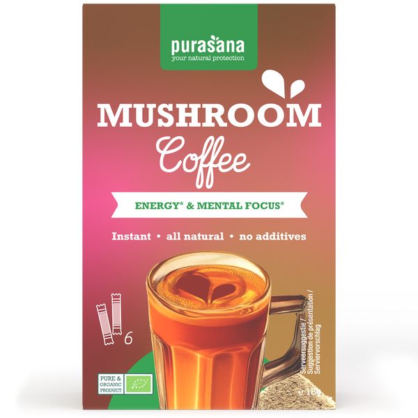 Purasana Instant mushroom coffee 6x3g bio 18.00 Gram