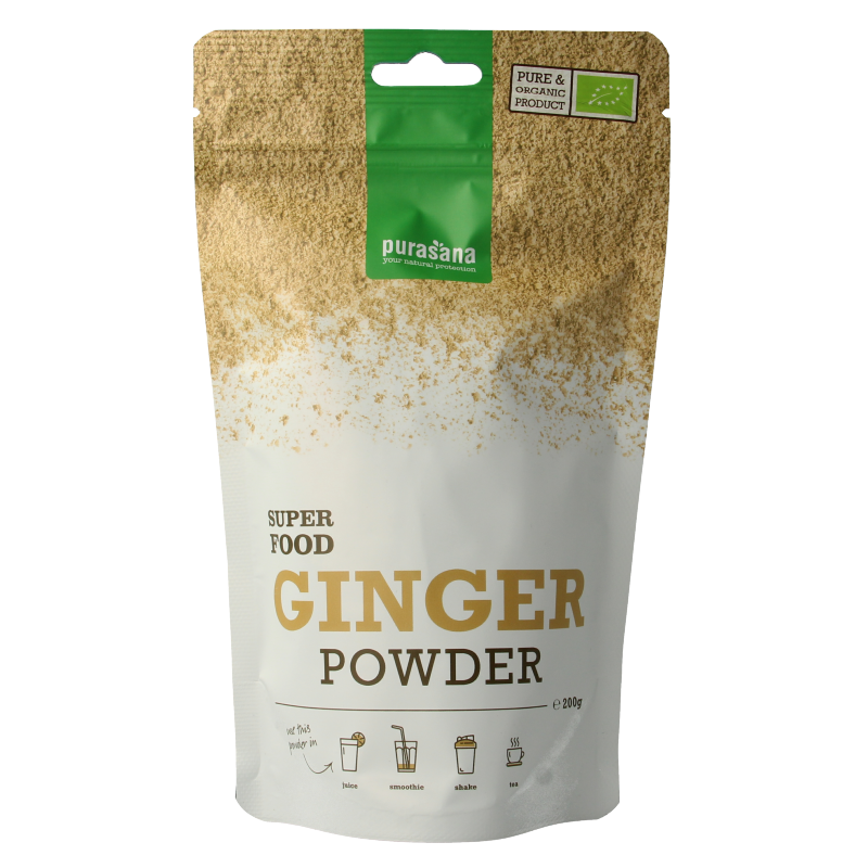 Purasana Gember poeder vegan bio 200 Gram