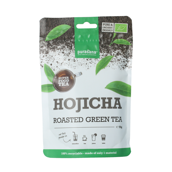 Purasana Hojicha thee poeder vegan bio 75.00 Gram