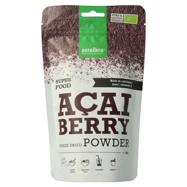 Purasana Acai bessen poeder vegan bio 100.00 Gram