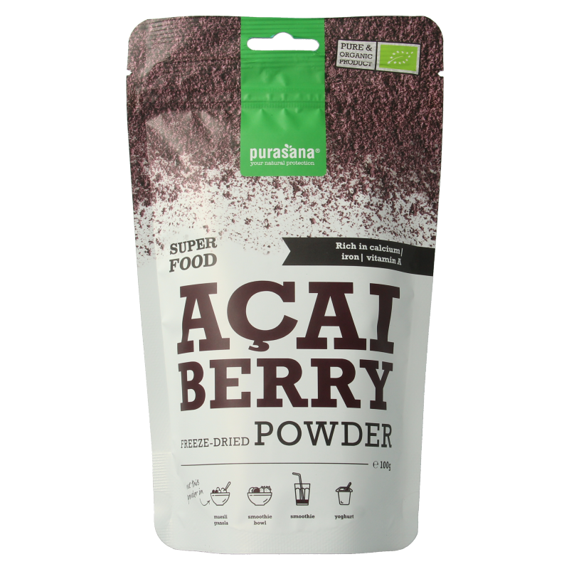 Purasana Acai bessen poeder vegan bio 100 Gram