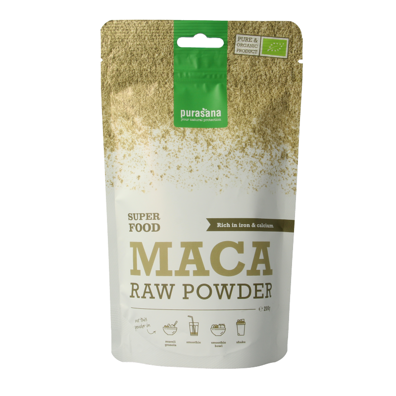 Purasana Maca poeder vegan bio 200 Gram