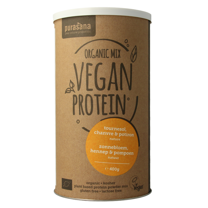 Purasana Proteine zonnebloem hennep pompoen vegan bio 400 Gram