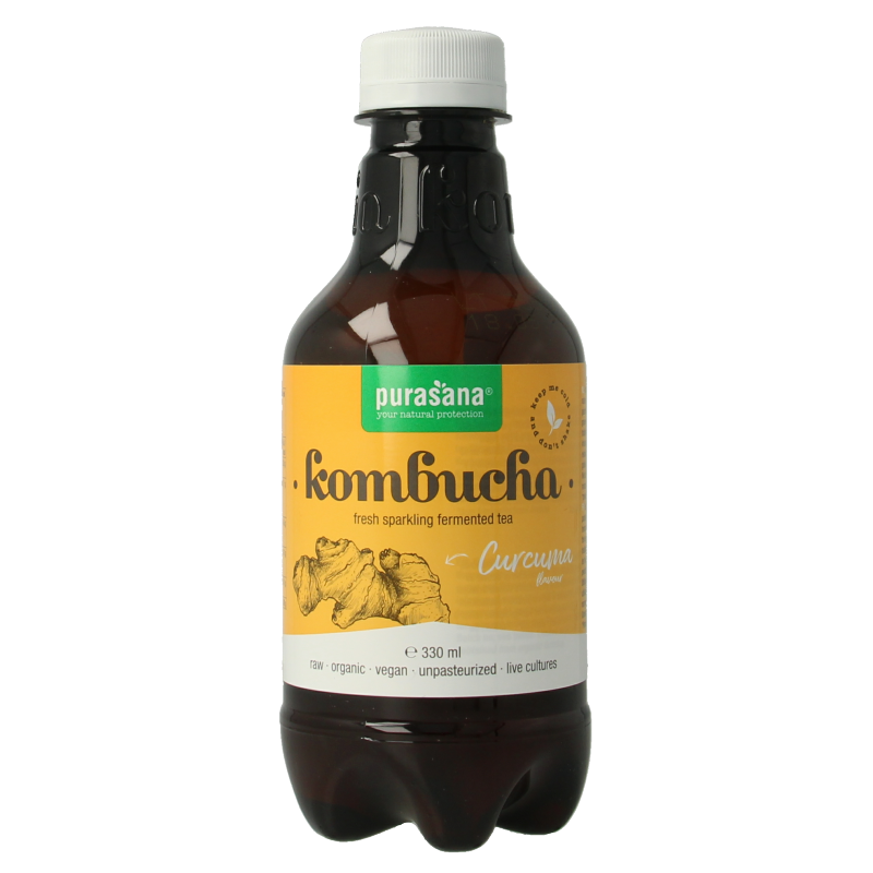 Purasana Kombucha curcuma vegan bio 330 Milliliter