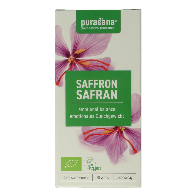 Purasana Saffraan vegan bio 60 Vegetarische capsules