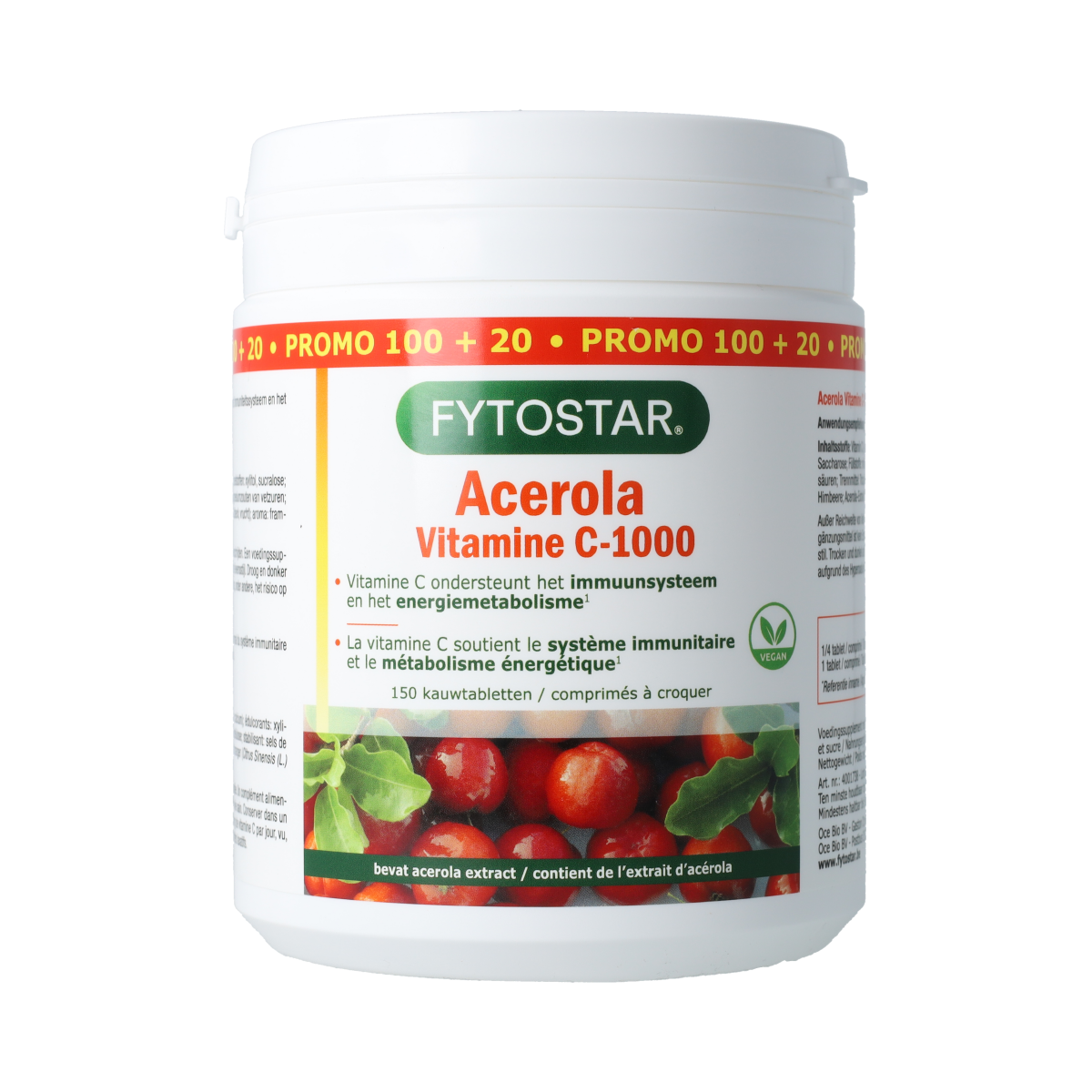 Fytostar Acerola vitamine C 1000 150.00 Kauwtabletten