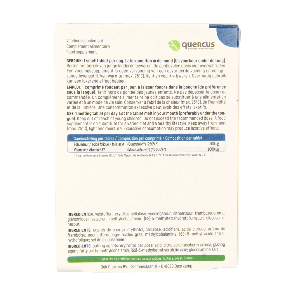 Quercus Folate B12 80.00 Tabletten