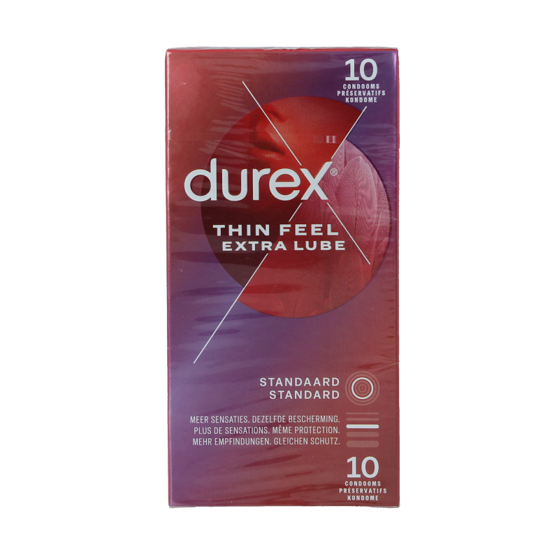 Durex Thin feel extra lube 10 Stuks