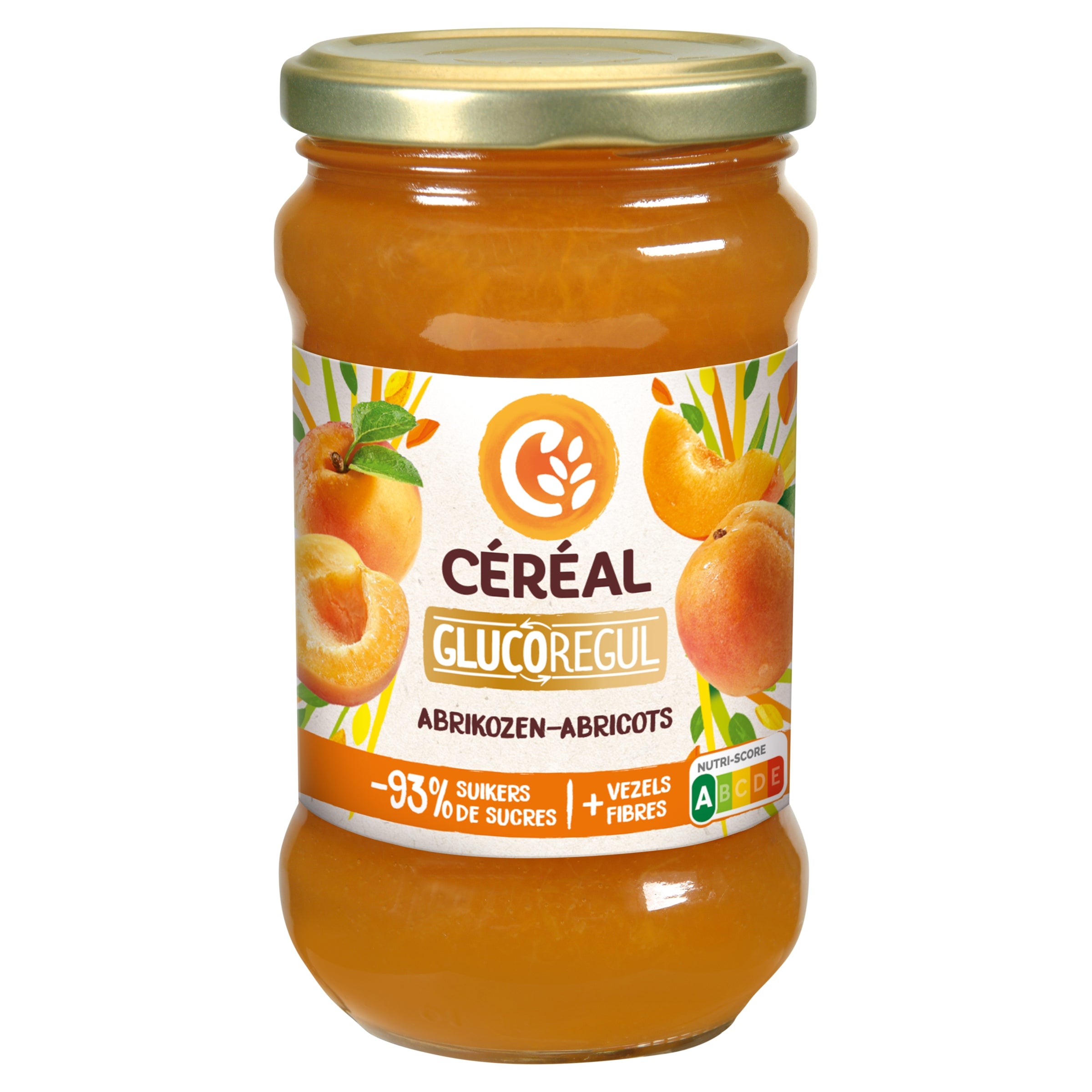 Cereal Abrikozenjam minder suikers 320 Gram