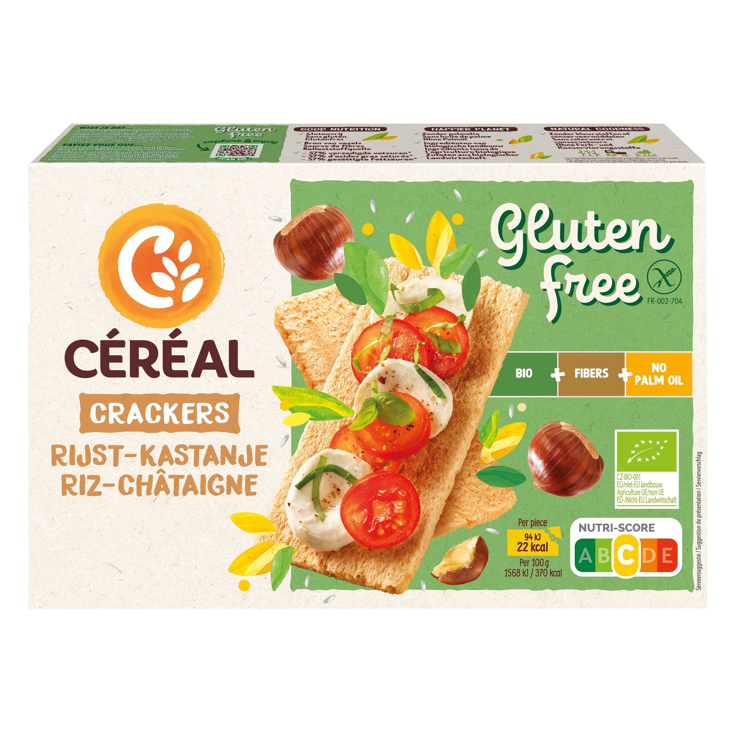 Cereal Cracker rijst kastanje bio 250 Gram